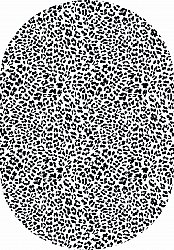 Ovalt tæppe - Leopard (sort/hvid)