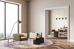 Rundt tæppe - Loures (lilla)