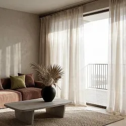 Gardiner 2-pak - Linnedmixgardin Lumira (fløde)