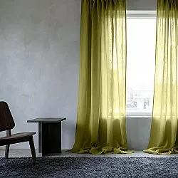 Gardiner 2-pak - Linnedmixgardin Lumira (grøn)