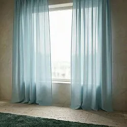 Gardiner 2-pak - Linnedmixgardin Lumira (lyseblå)