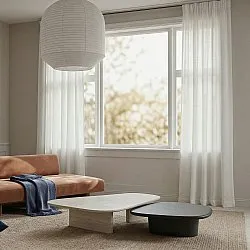 Gardiner 2-pak - Linnedmixgardin Lumira (hvid)