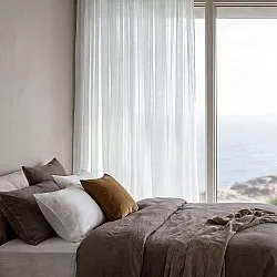 Gardiner 2-pak - Linnedmixgardin Lumira (hvid)