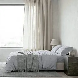 Gardiner 2-pak - Linnedmixgardin Lumira (hvid)