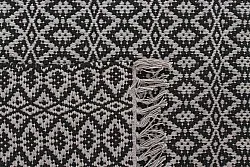 Kludetæppe - Lykke (grå/sort-grå)