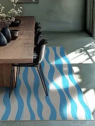 Wilton-tæppe - Marsala (blå/hvid)