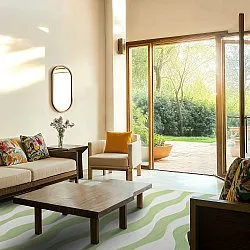 Wilton-tæppe - Marsala (grøn/hvid)