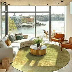 Rundt tæppe - Albaida (grøn)