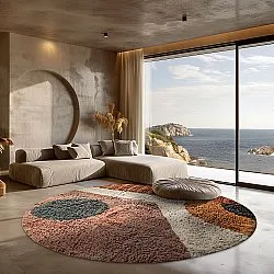 Runde tæpper - Alpe Natural Cotton Shaggy (multi)