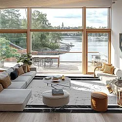 Wilton-tæppe - Amaliada (sort/hvid)