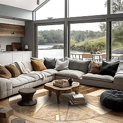 Rundt tæppe - Amasra (beige)