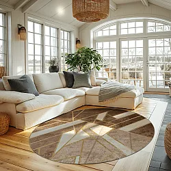 Rundt tæppe - Amasra (beige)