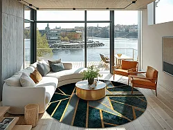 Rundt tæppe - Amasra (grøn)