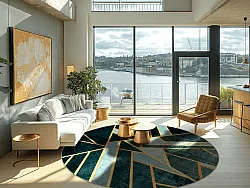 Rundt tæppe - Amasra (grøn)