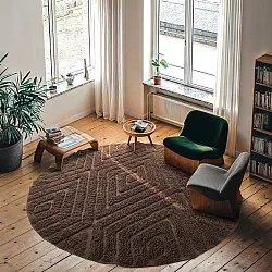 Runde tæpper - Amberley Natural Cotton Shaggy (brun)