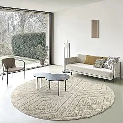 Runde tæpper - Amberley Natural Cotton Shaggy (off-white)