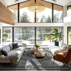 Wilton-tæppe - Amer (sort/hvid)