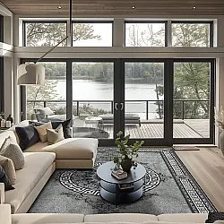 Wilton-tæppe - Amer (sort/hvid)