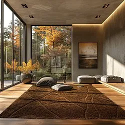 Ryatæpper - Andrea Natural Cotton Shaggy (brun)