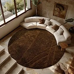 Runde tæpper - Andrea Natural Cotton Shaggy (brun)