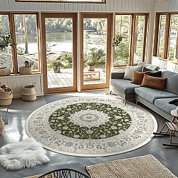 Rundt tæppe - Arabella (grøn)
