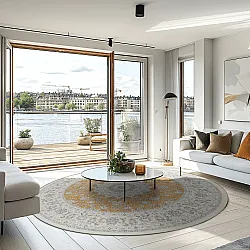 Rundt tæppe - Arabella (ochre)