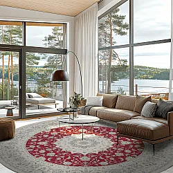 Rundt tæppe - Arabella (rød)