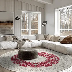 Rundt tæppe - Arabella (rød)