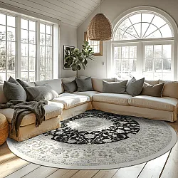 Rundt tæppe - Arabella (sort)