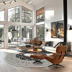 Rundt tæppe - Arabella (sort)