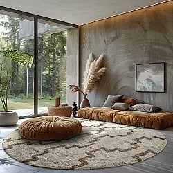 Runde tæpper - Arlon Natural Cotton Shaggy (beige)