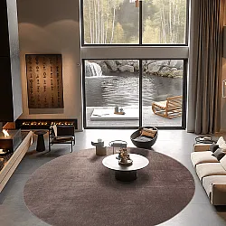 Rundt tæppe - Artena (grå/brun)