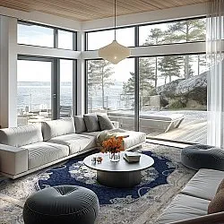 Wilton-tæppe - Asara (blå)