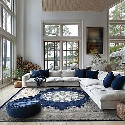 Wilton-tæppe - Asara (blå)