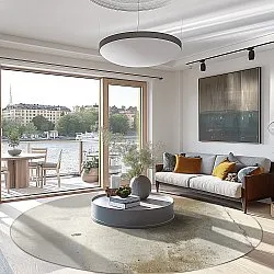 Rundt tæppe - Aurelia (beige)