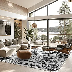 Wilton-tæppe - Avent (beige/sort)