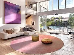 Rundt tæppe - Baden (lyserød)