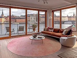 Rundt tæppe - Baden (lyserød)