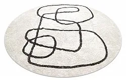 Runde tæpper - Bavello Natural Cotton Shaggy (offwhite/sort)