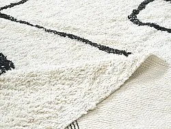 Ryatæpper - Bavello Natural Cotton Shaggy (offwhite/sort)