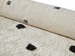 Runde tæpper - Belle Natural Cotton Shaggy (offwhite/sort)