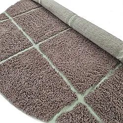 Runde tæpper - Bellevue Natural Cotton Shaggy (taupe/grøn)