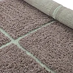 Runde tæpper - Bellevue Natural Cotton Shaggy (taupe/grøn)