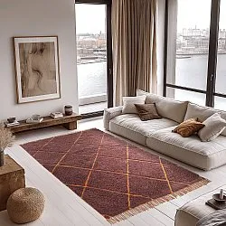 Ryatæpper - Bellevue Natural Cotton Shaggy (rød/orange)