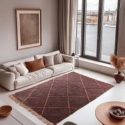 Ryatæpper - Bellevue Natural Cotton Shaggy (rød/orange)