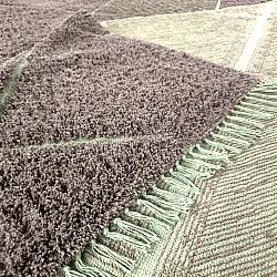 Ryatæpper - Bellevue Natural Cotton Shaggy (taupe/grøn)