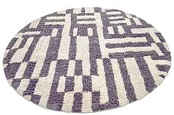 Runde tæpper - Bergamo Natural Cotton Shaggy (grå/hvid)
