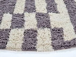 Runde tæpper - Bergamo Natural Cotton Shaggy (grå/hvid)