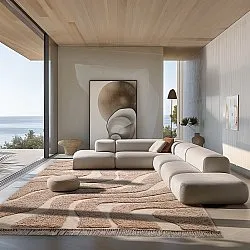 Ryatæpper - Bonnie Natural Cotton Shaggy (beige)