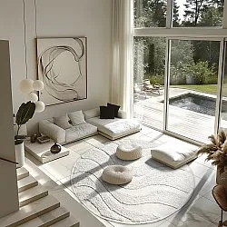 Runde tæpper - Bonnie Natural Cotton Shaggy (offwhite)